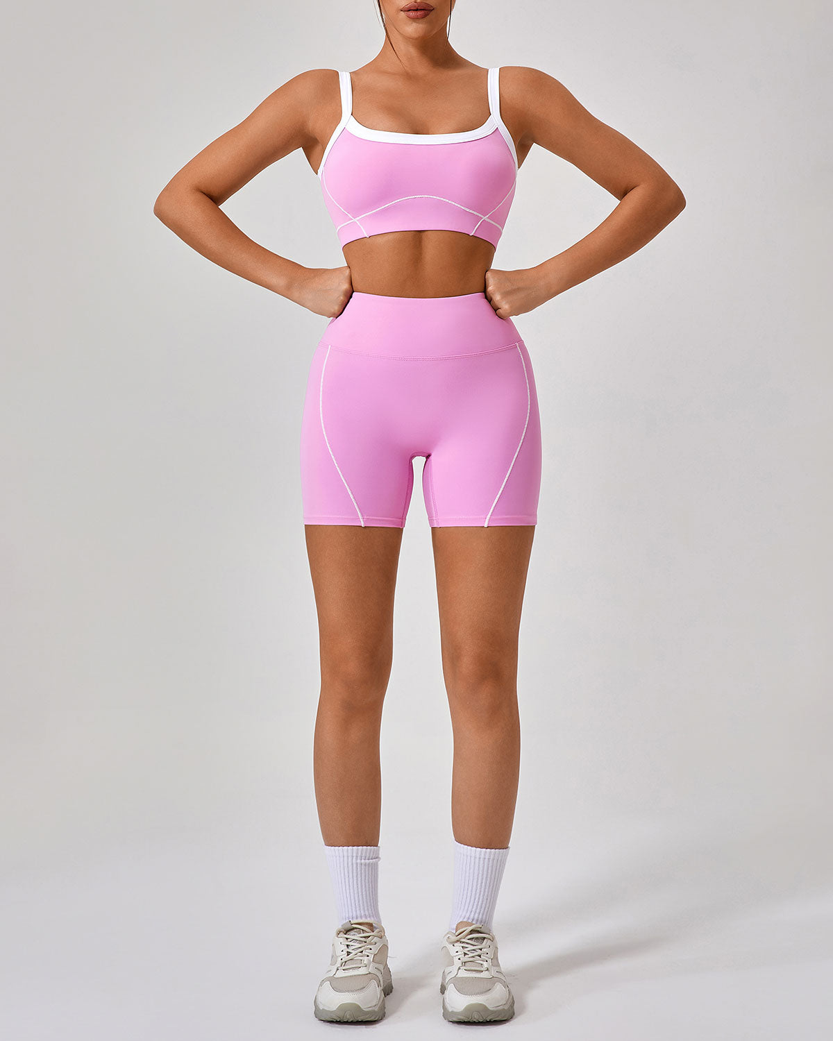 Pembe Yüksek Esnek Yoga Pantolonu