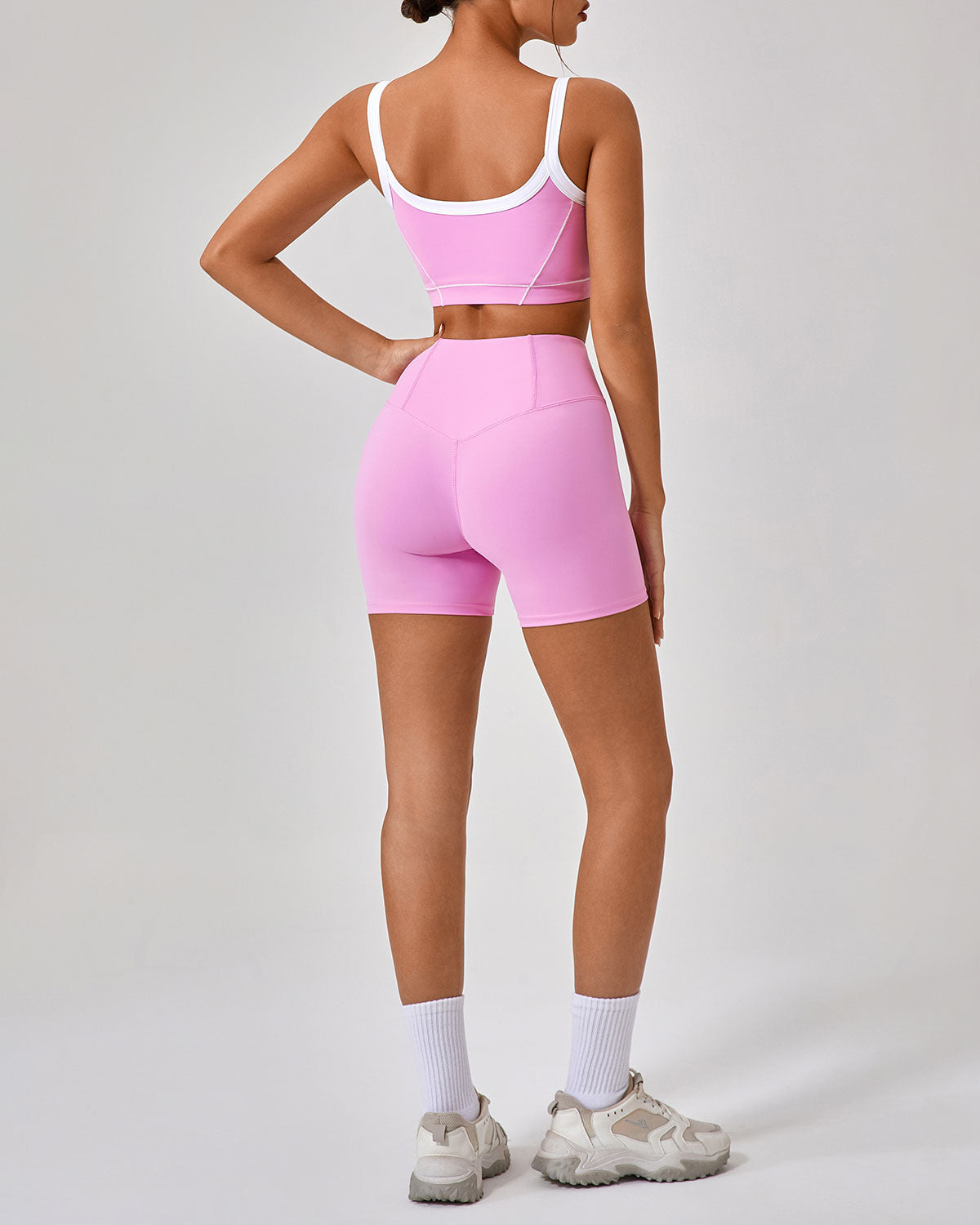 Pembe Yüksek Esnek Yoga Pantolonu