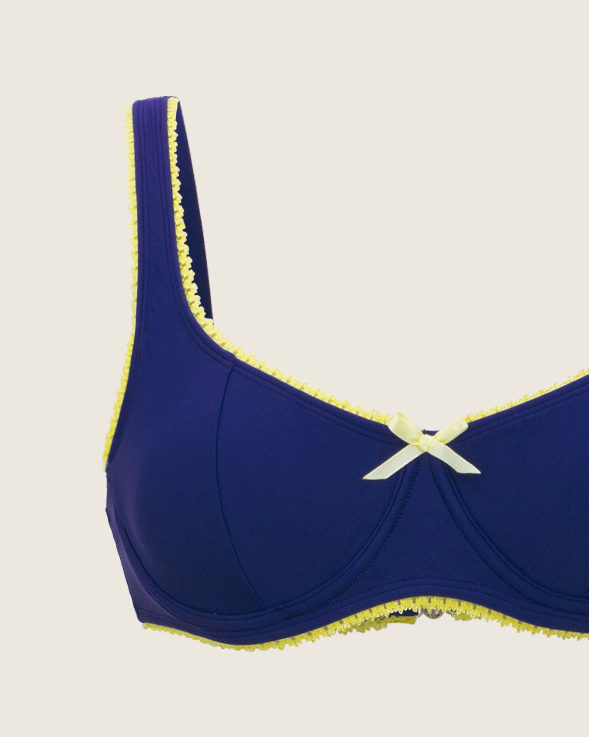 Mavi Dantel Kontrast Balenli Bikini Takımı