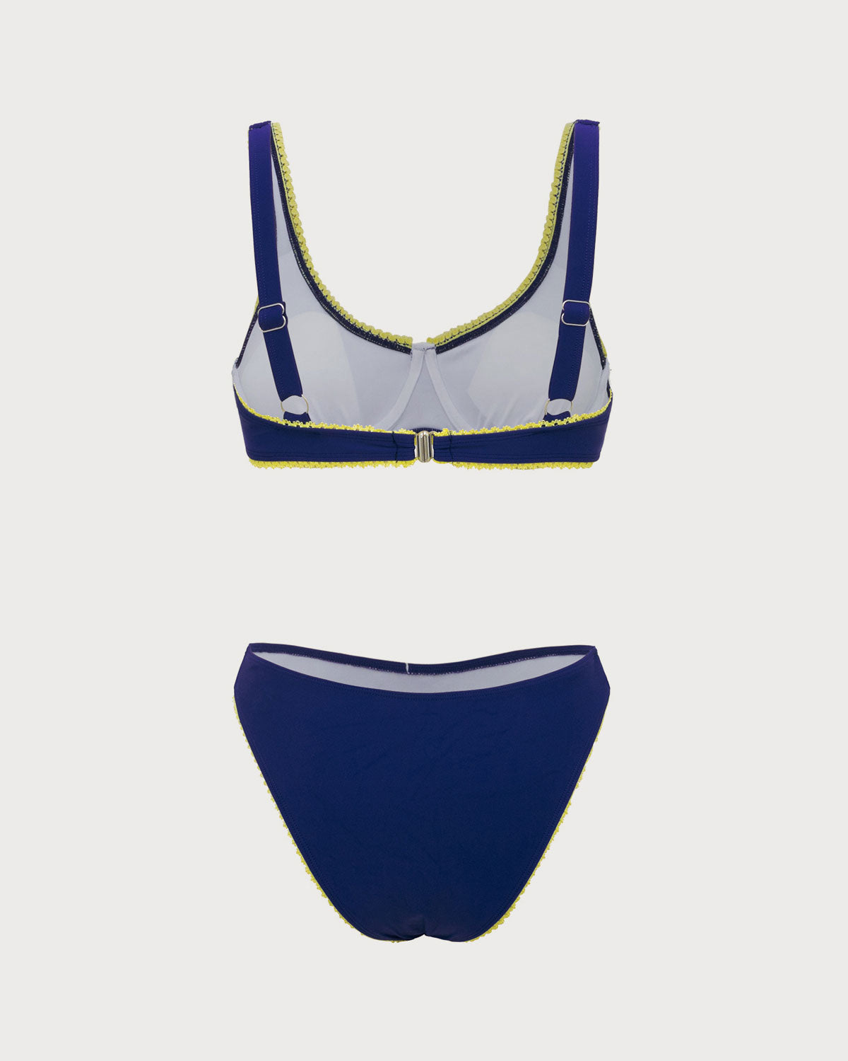 Mavi Dantel Kontrast Balenli Bikini Takımı