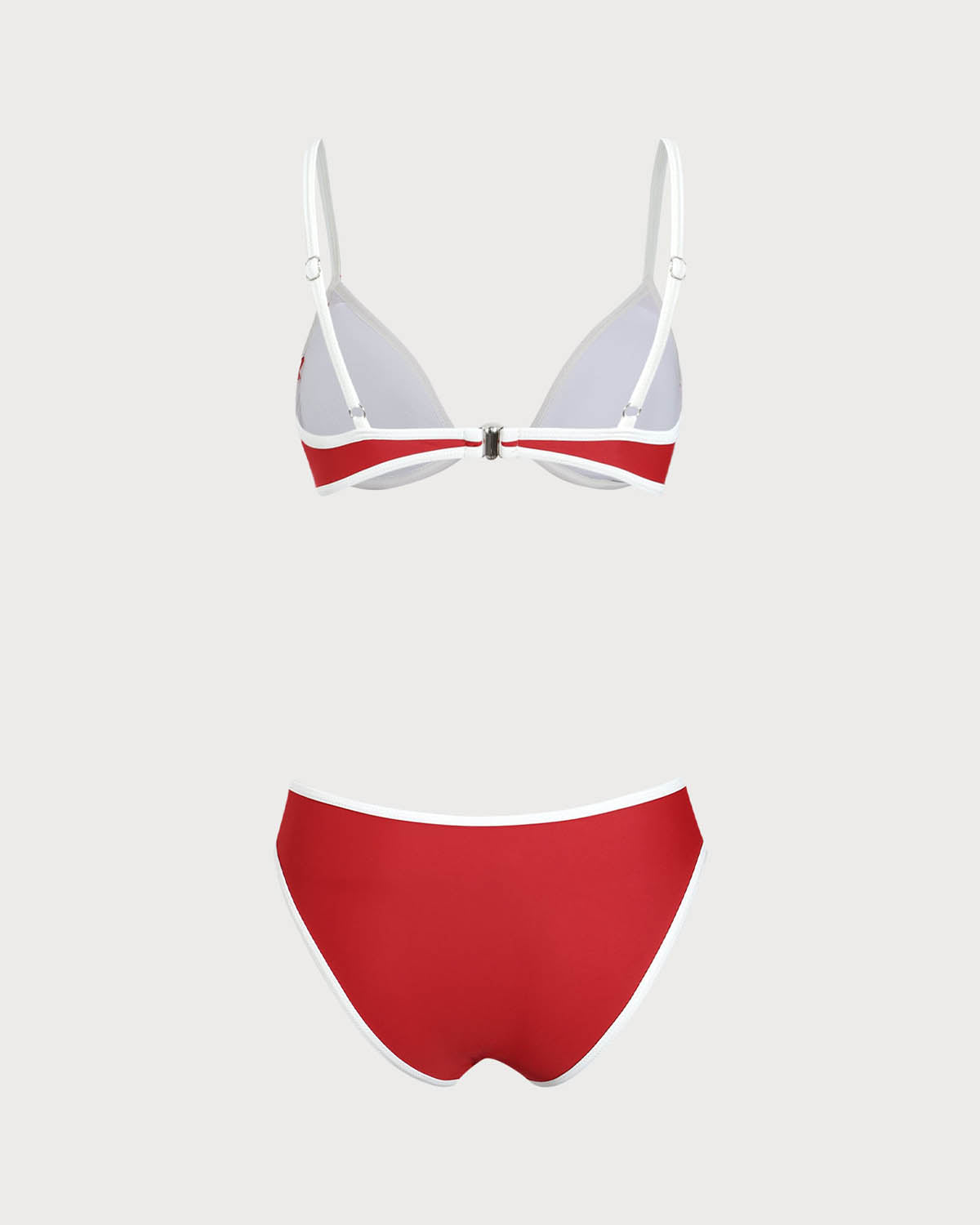 Kırmızı Kontrast Balenli Bikini Takımı