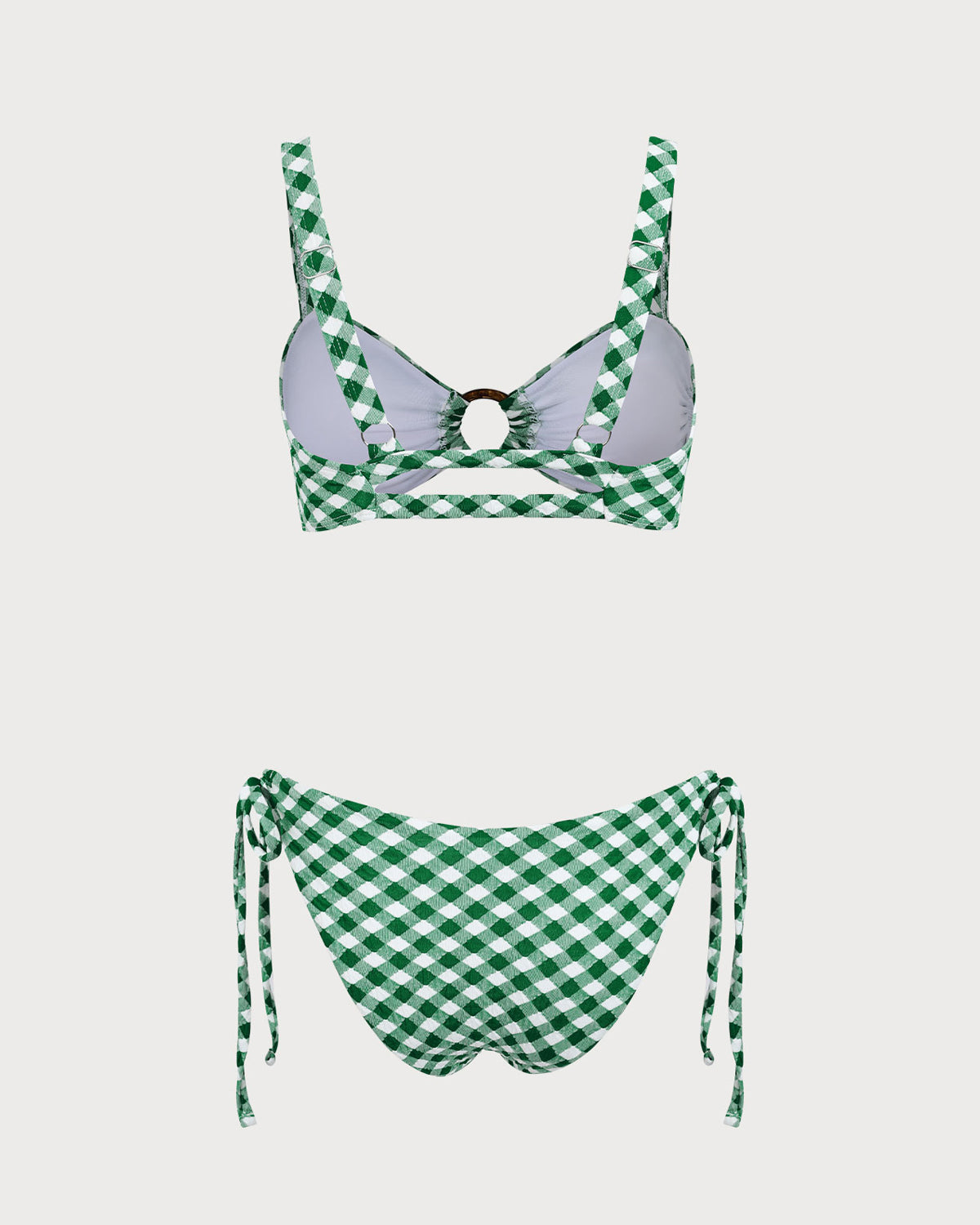 Yeşil Ekose O-Ring Bikini Takımı