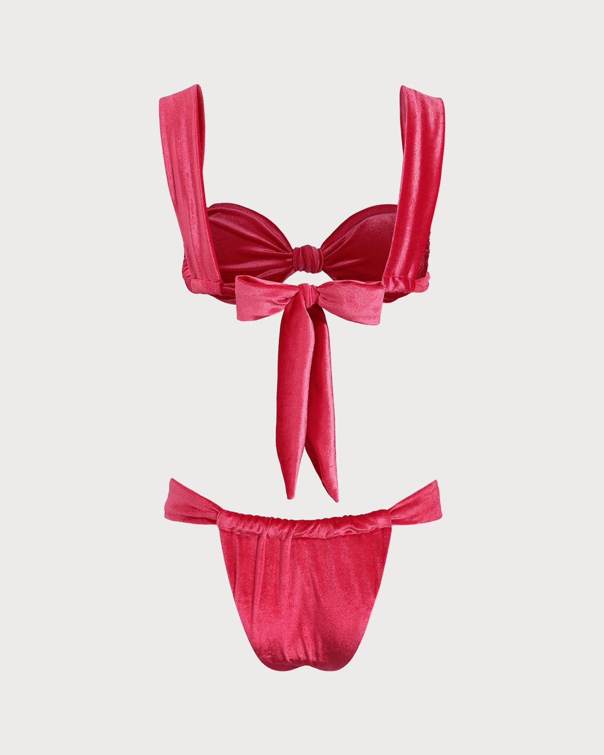 Pembe Kadife Twist Bikini Takımı