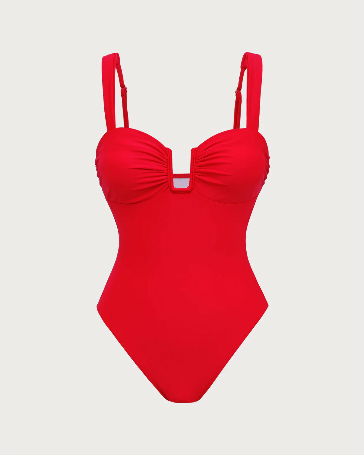 Kırmızı Kesimli Bralet Tek Parça Mayo