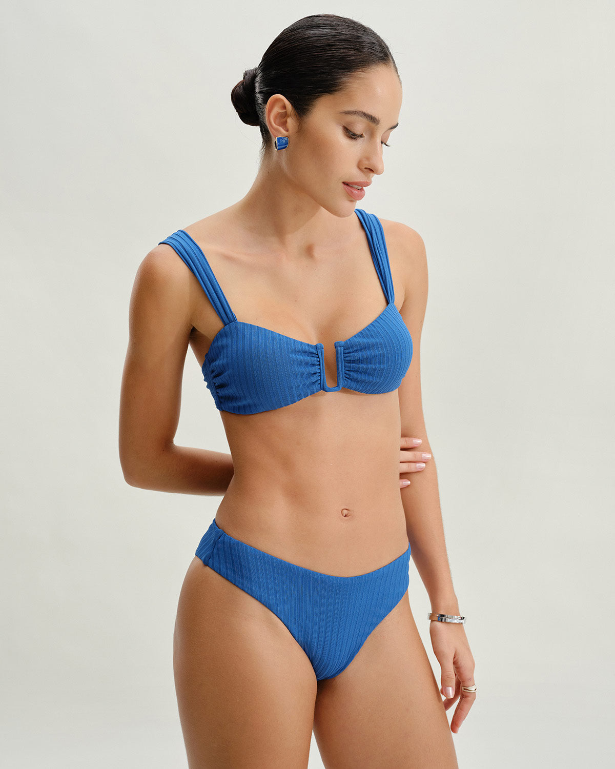 Mavi Dokulu Düşük Bel Bikini Altı