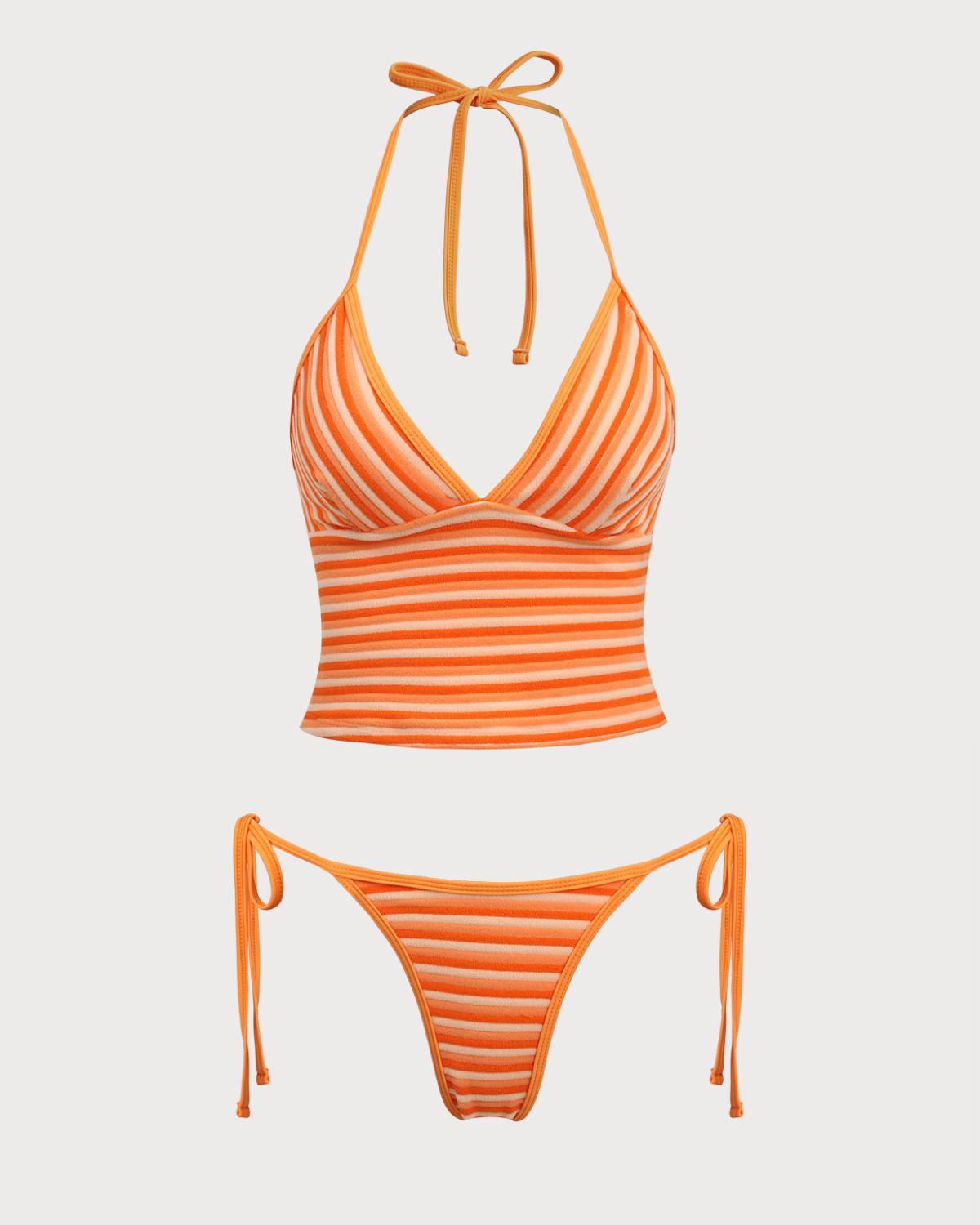 Turuncu Çizgili Tankini Mayo