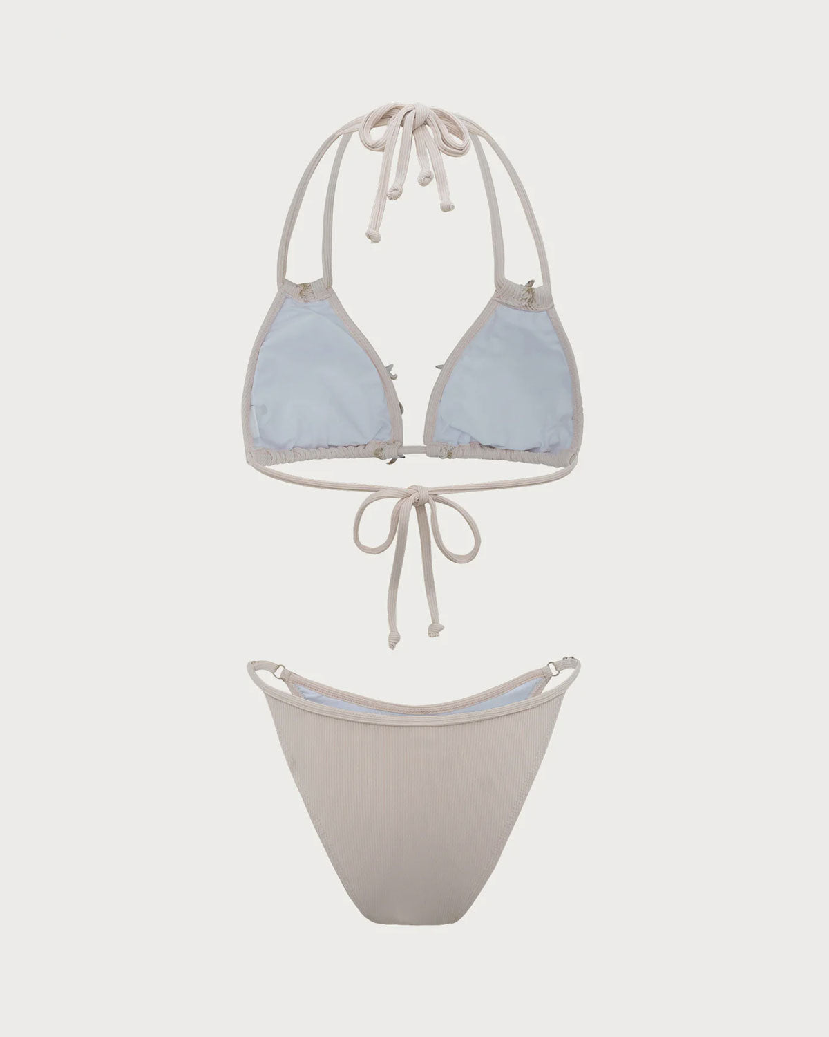 Beyaz Kabuklu Süslemeli Bikini Takımı