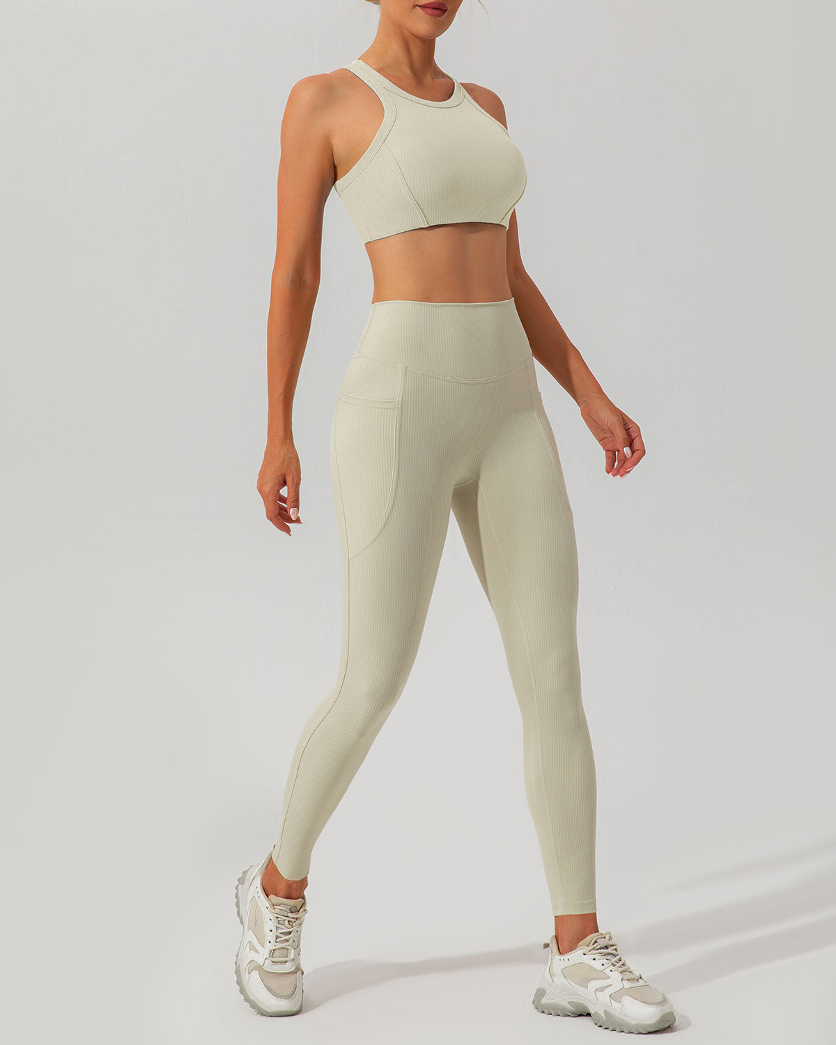 Bej I-back Yoga Atlet