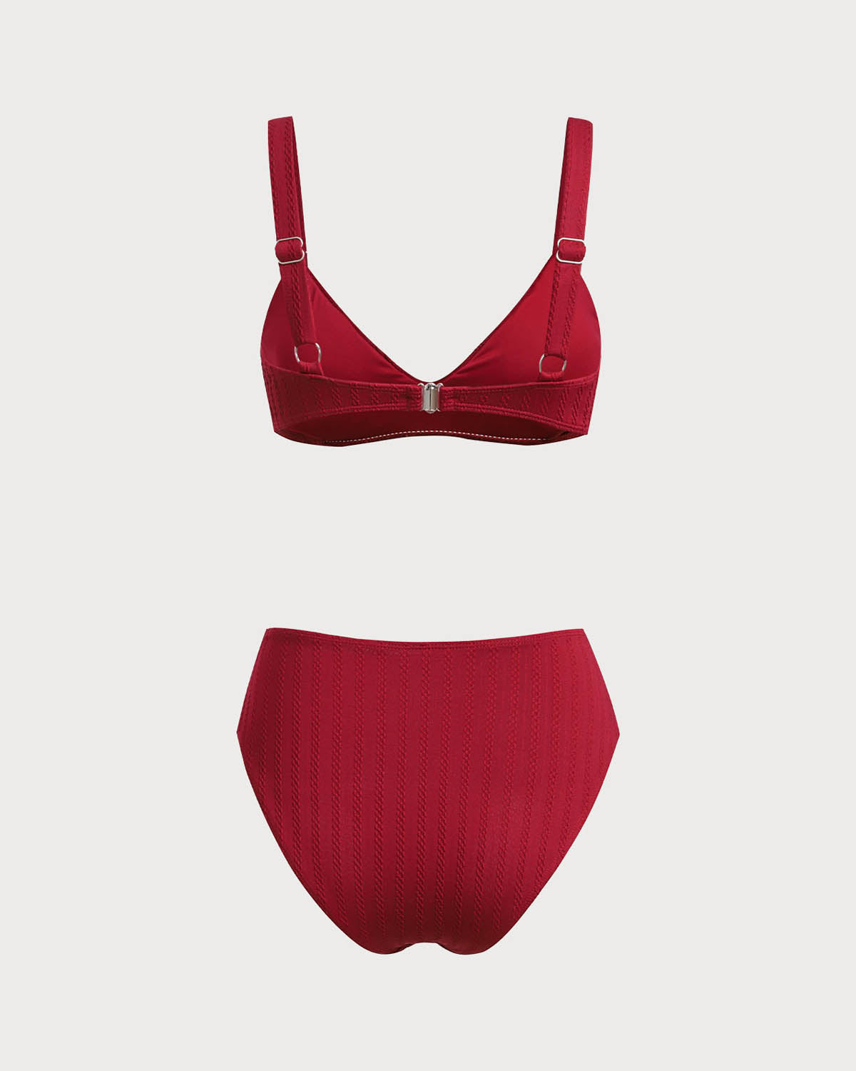 Kırmızı Kare Yaka O-Ring Bikini Takımı