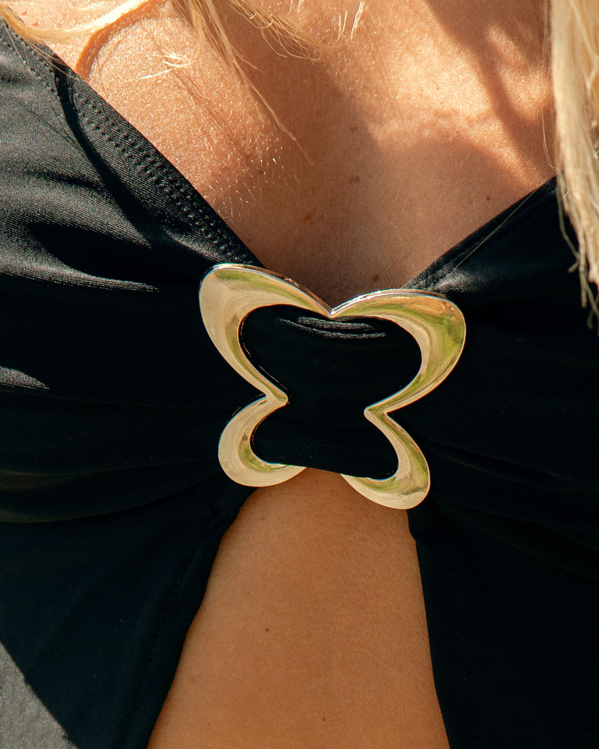 Siyah V Yaka O-Ring Tankini Mayo