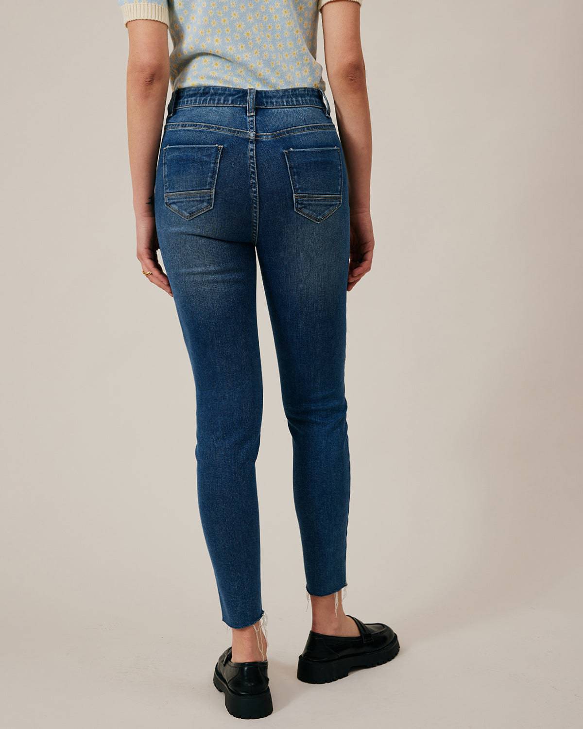 Premium Kumaştan Yüksek Bel Skinny Jean