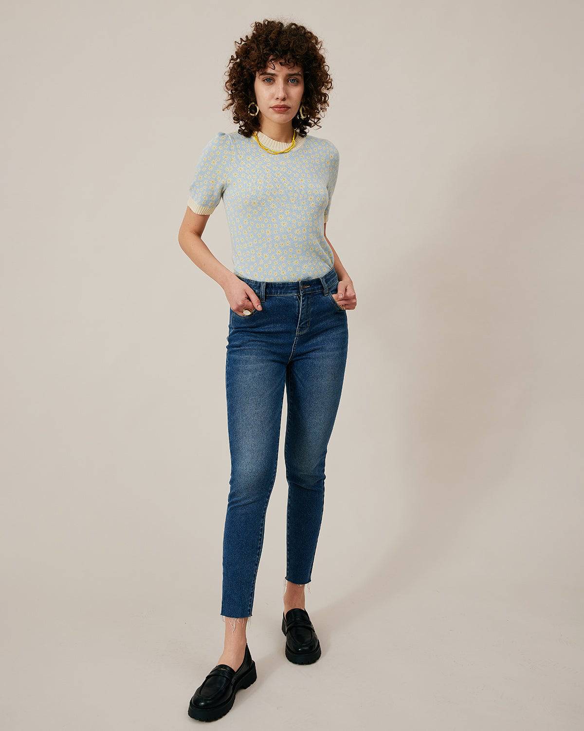 Premium Kumaştan Yüksek Bel Skinny Jean