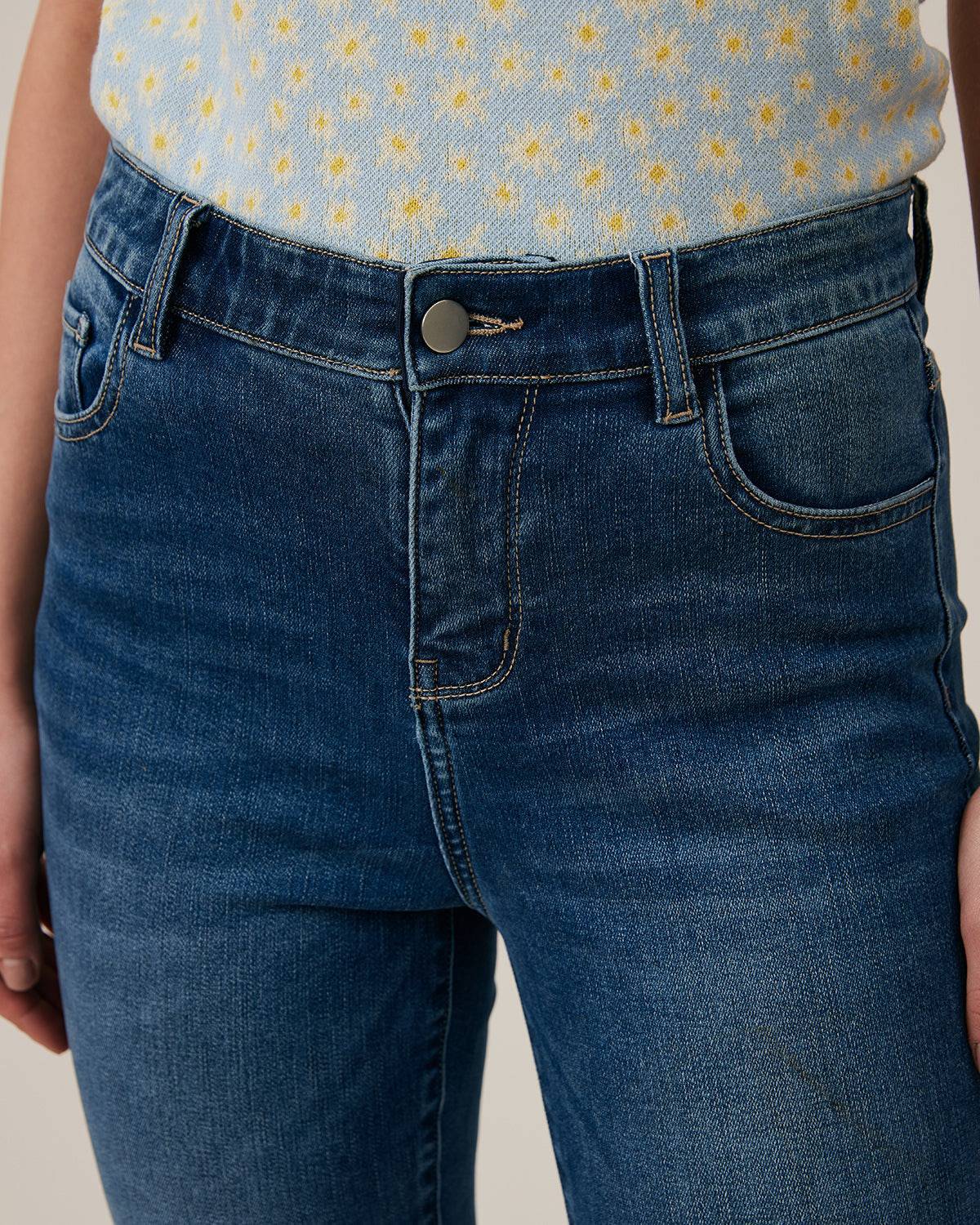 Premium Kumaştan Yüksek Bel Skinny Jean