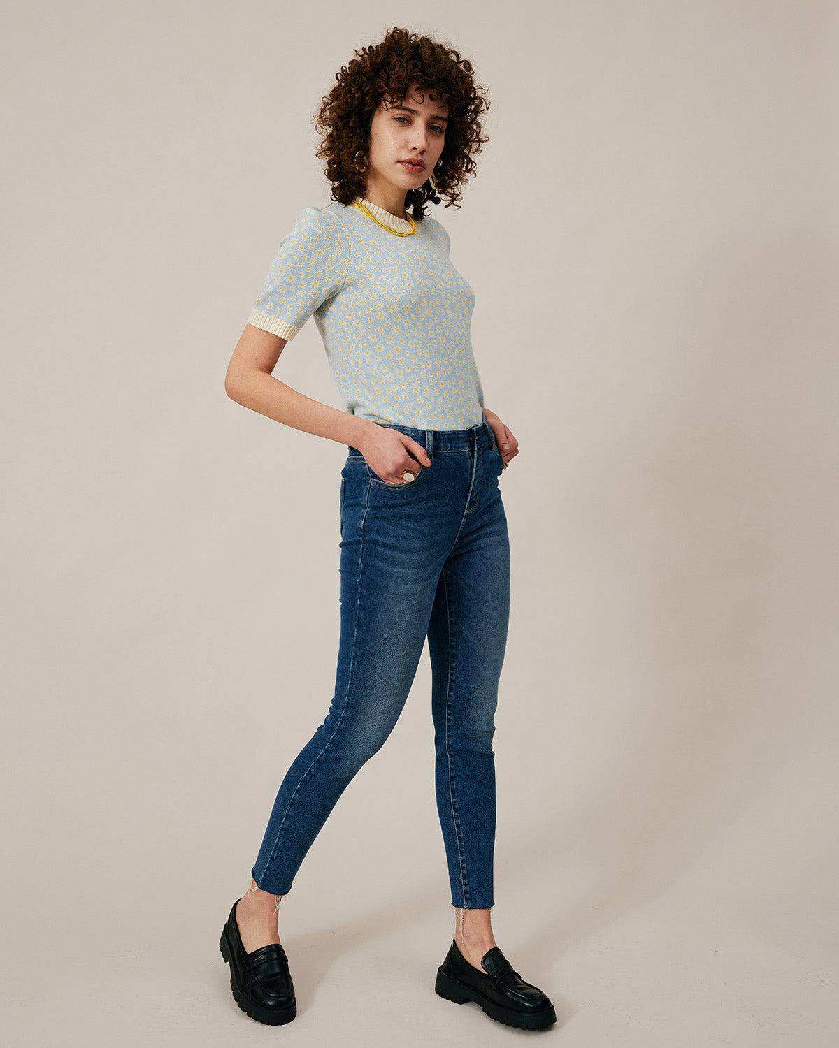 Premium Kumaştan Yüksek Bel Skinny Jean