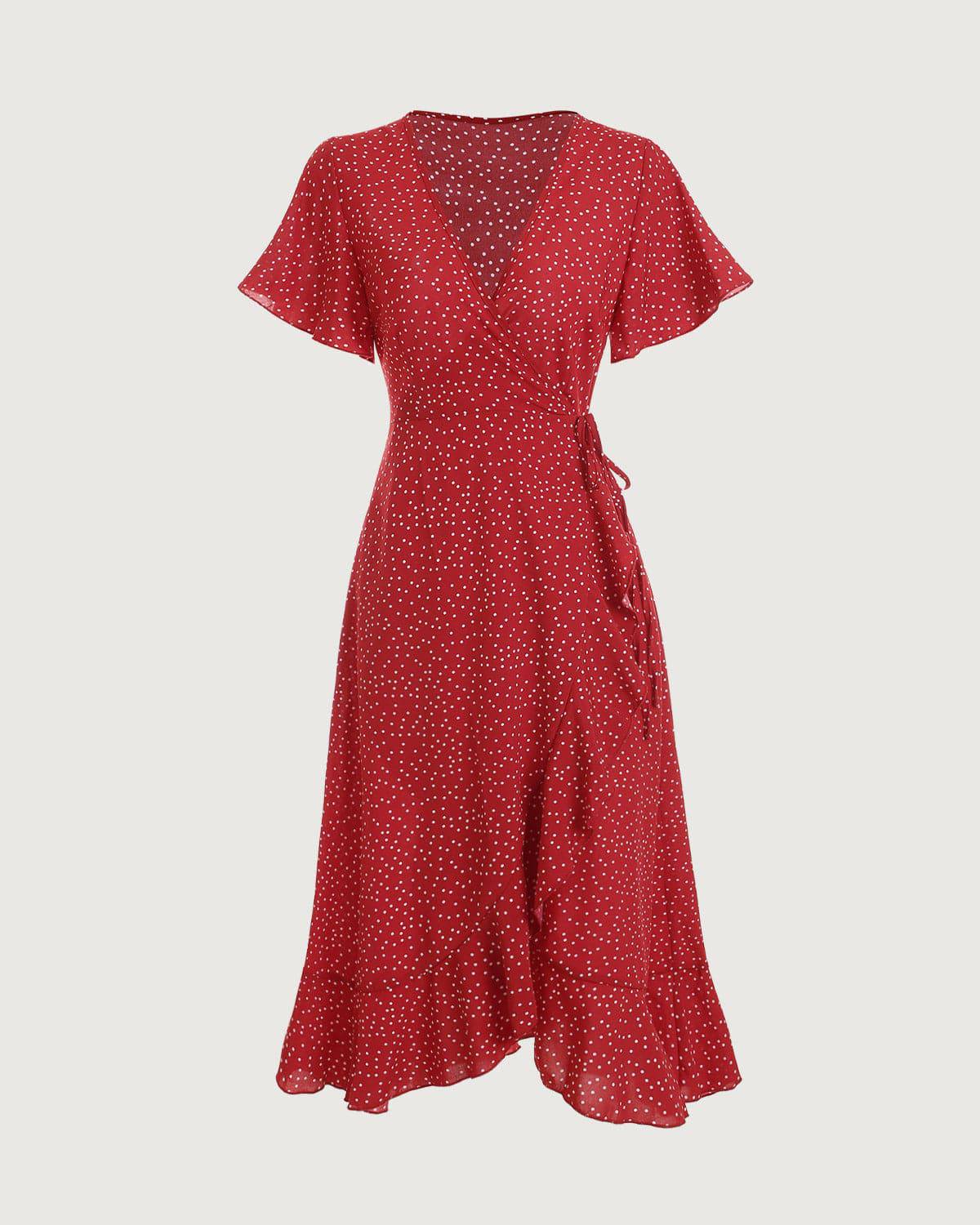 Polka Dot Volanlı Elbise