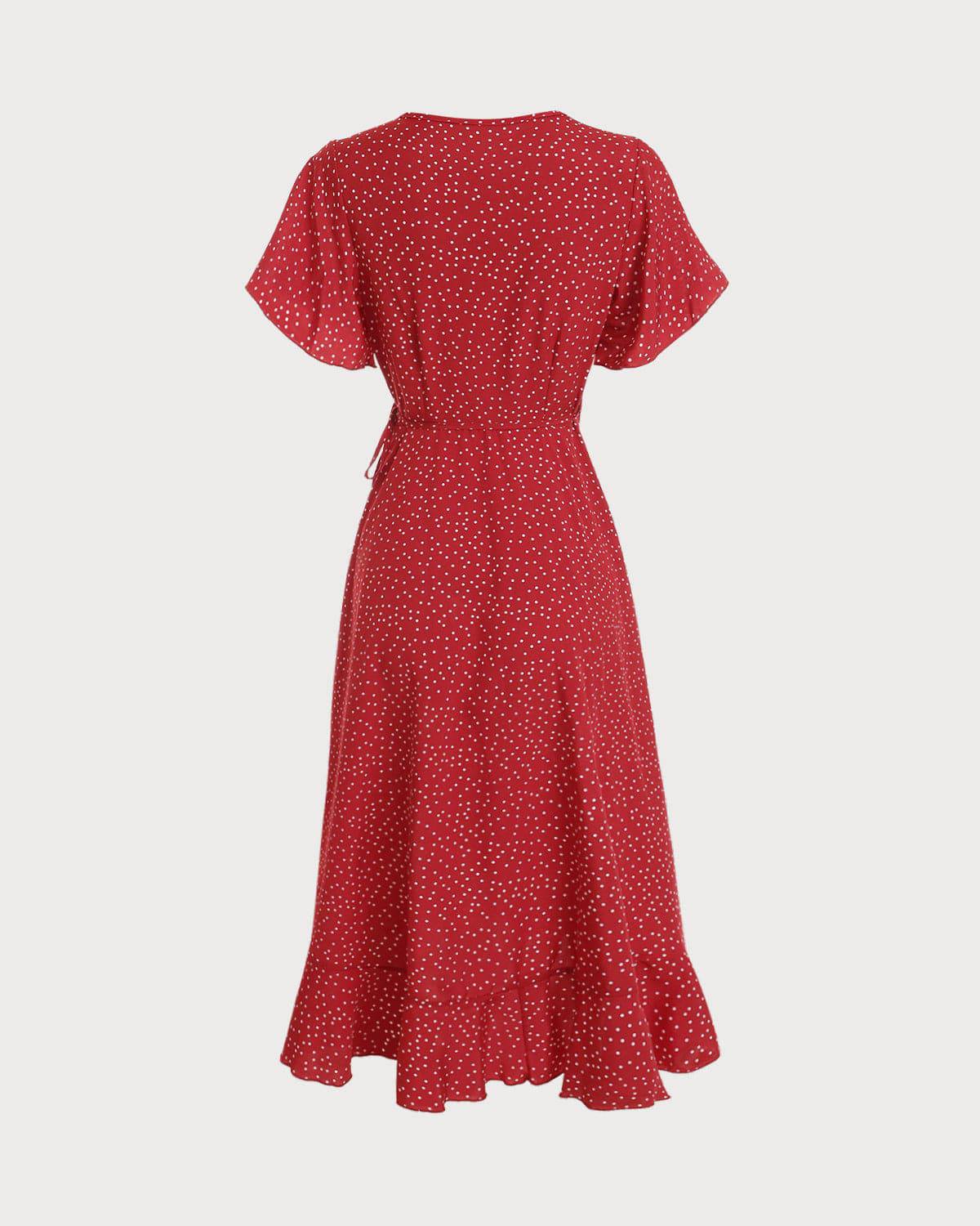 Polka Dot Volanlı Elbise