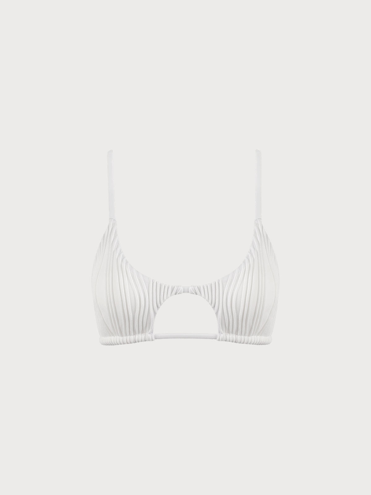 Beyaz Su Dalgası Kesimli Bikini Üstü