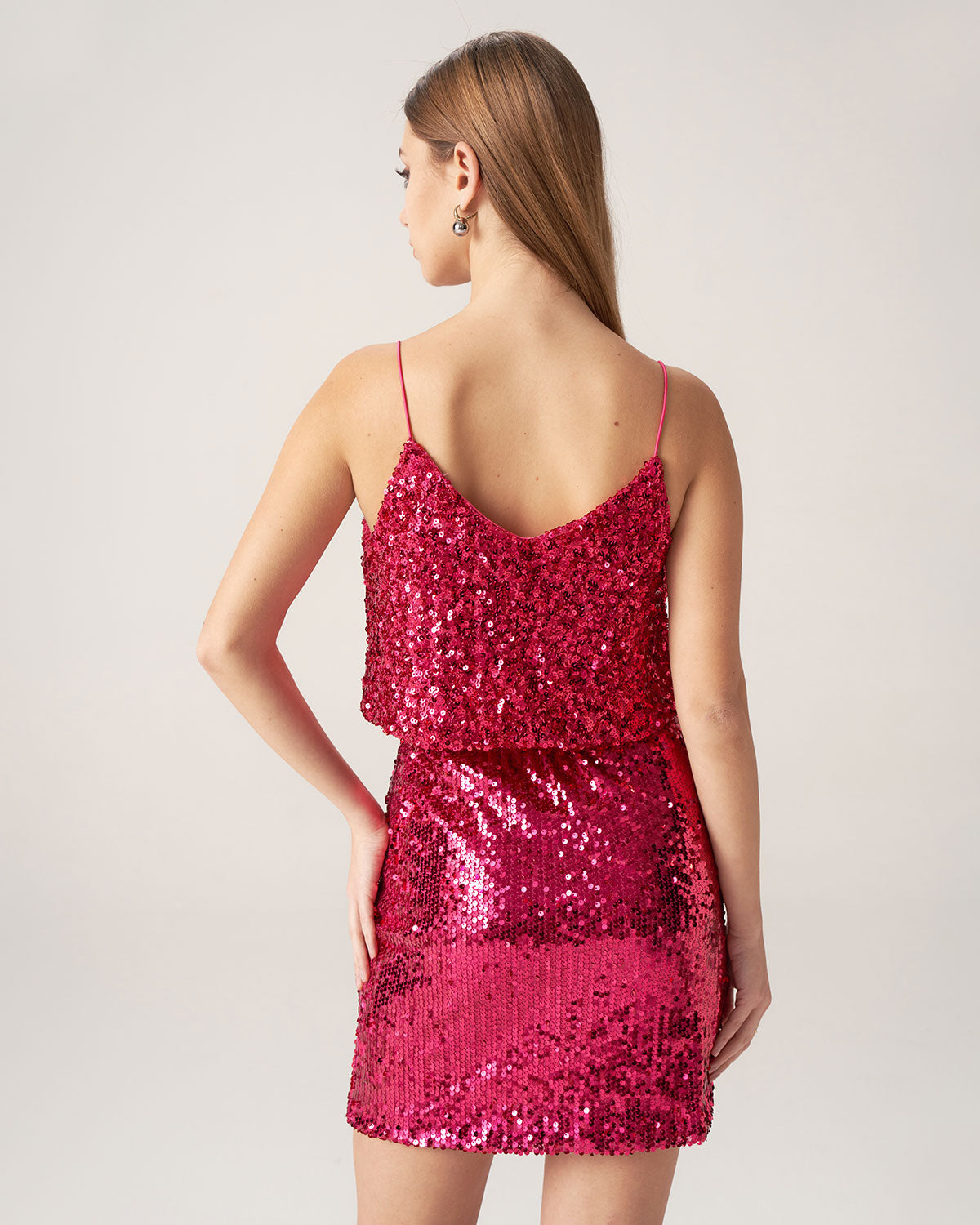 Bettydress - Kırmızı Pullu Kısa Askılı Üst
