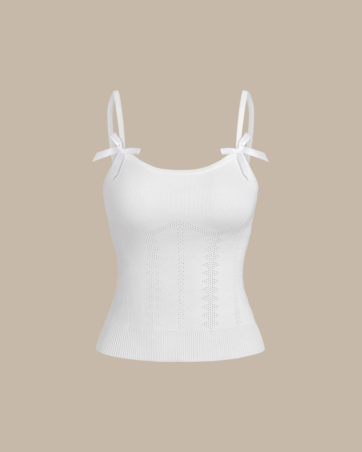 Bettydress - Beyaz Fiyonklu Askılı Üst