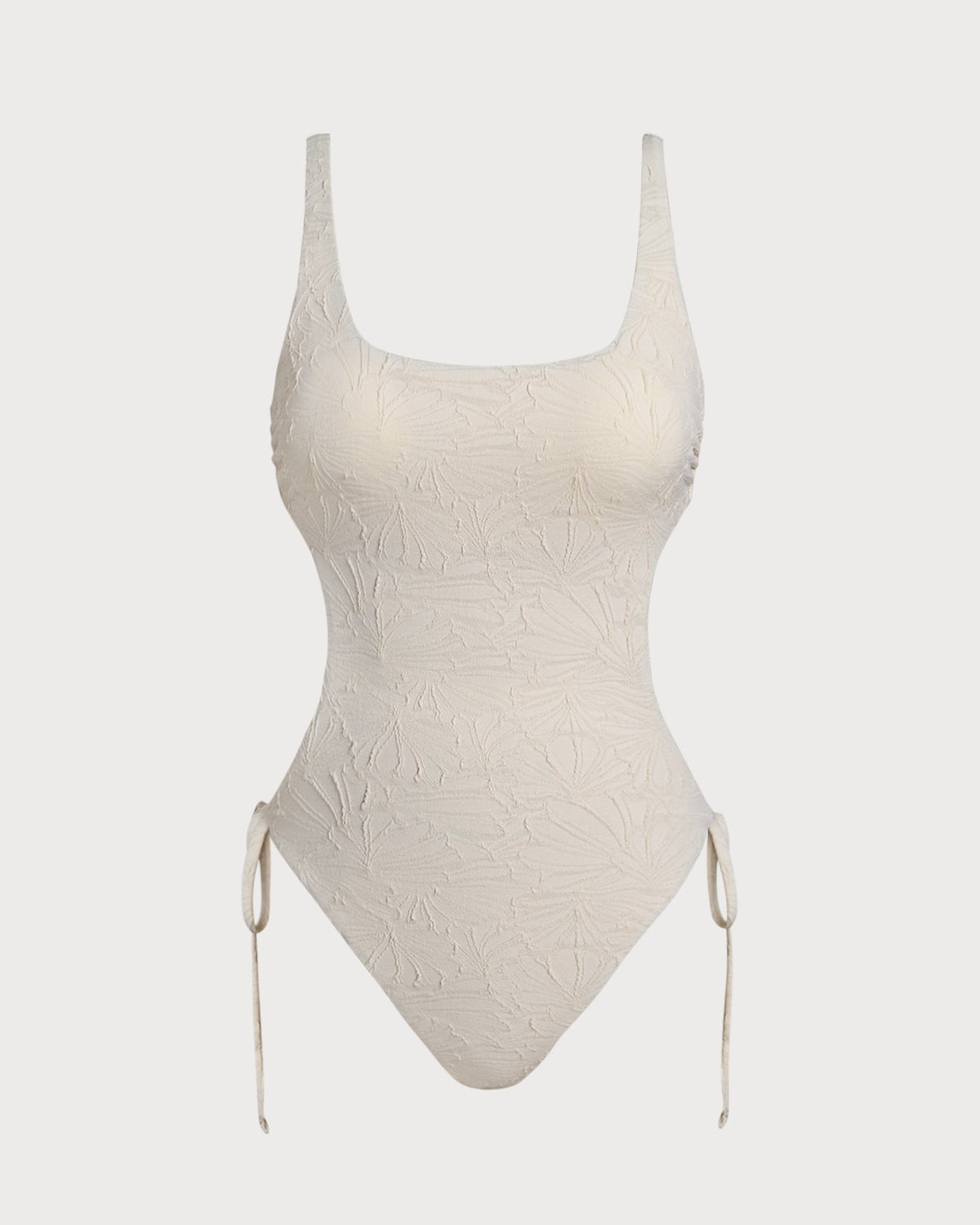 Kırık Beyaz Dokulu Bralet Tek Parça Mayo