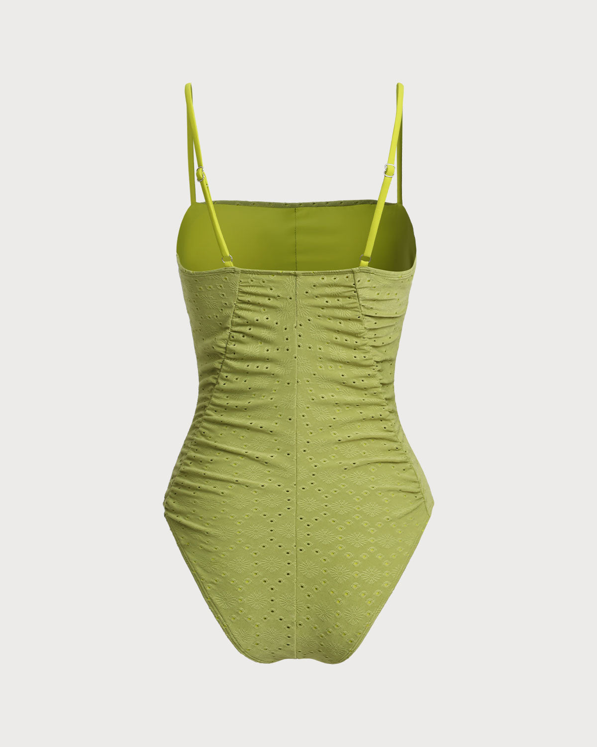 Yeşil Jakarlı Bralet Tek Parça Mayo