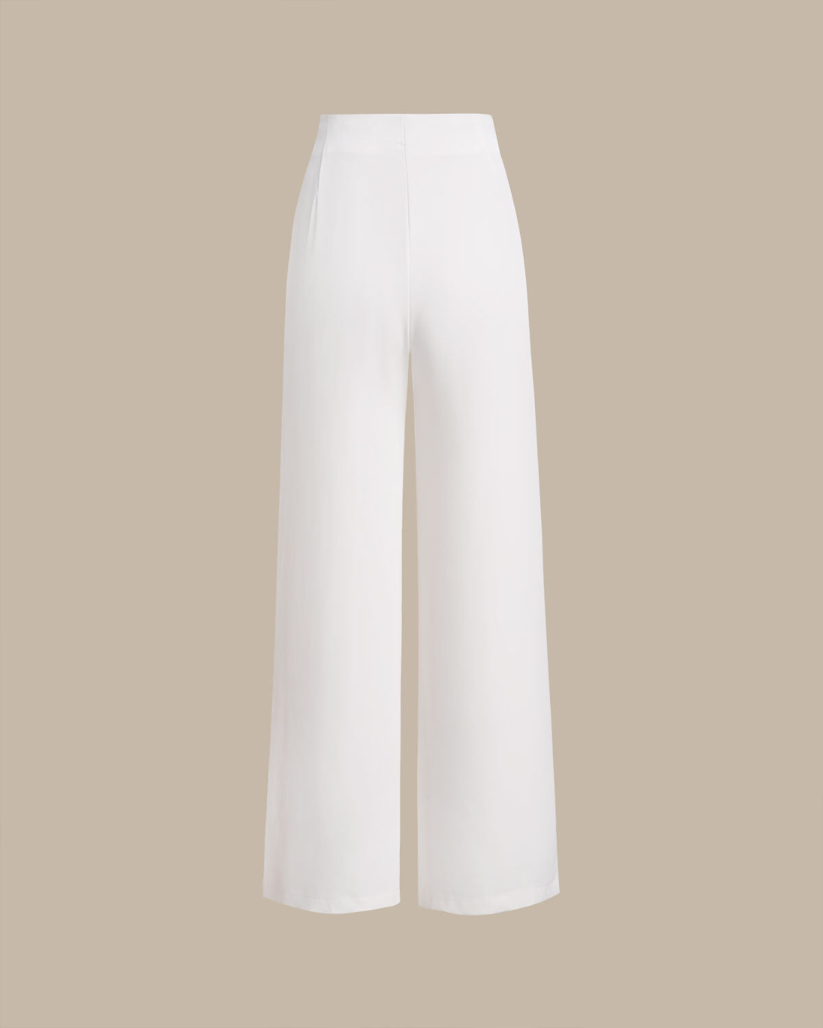 Bej Düz Geniş Paça Pantolon