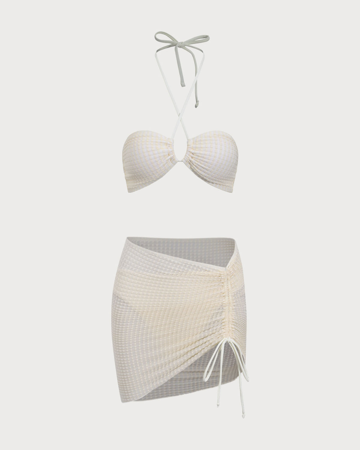 Bej Straplez Bikini Takımı