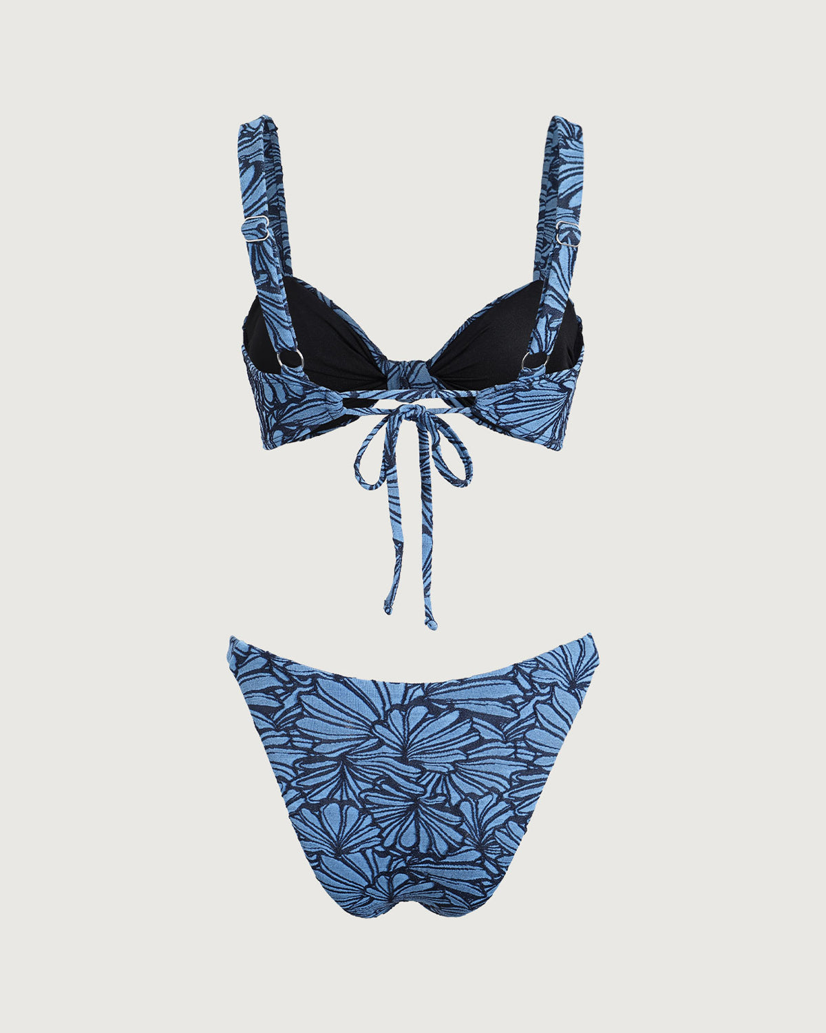 Mavi Geometrik Büküm Bikini Takımı