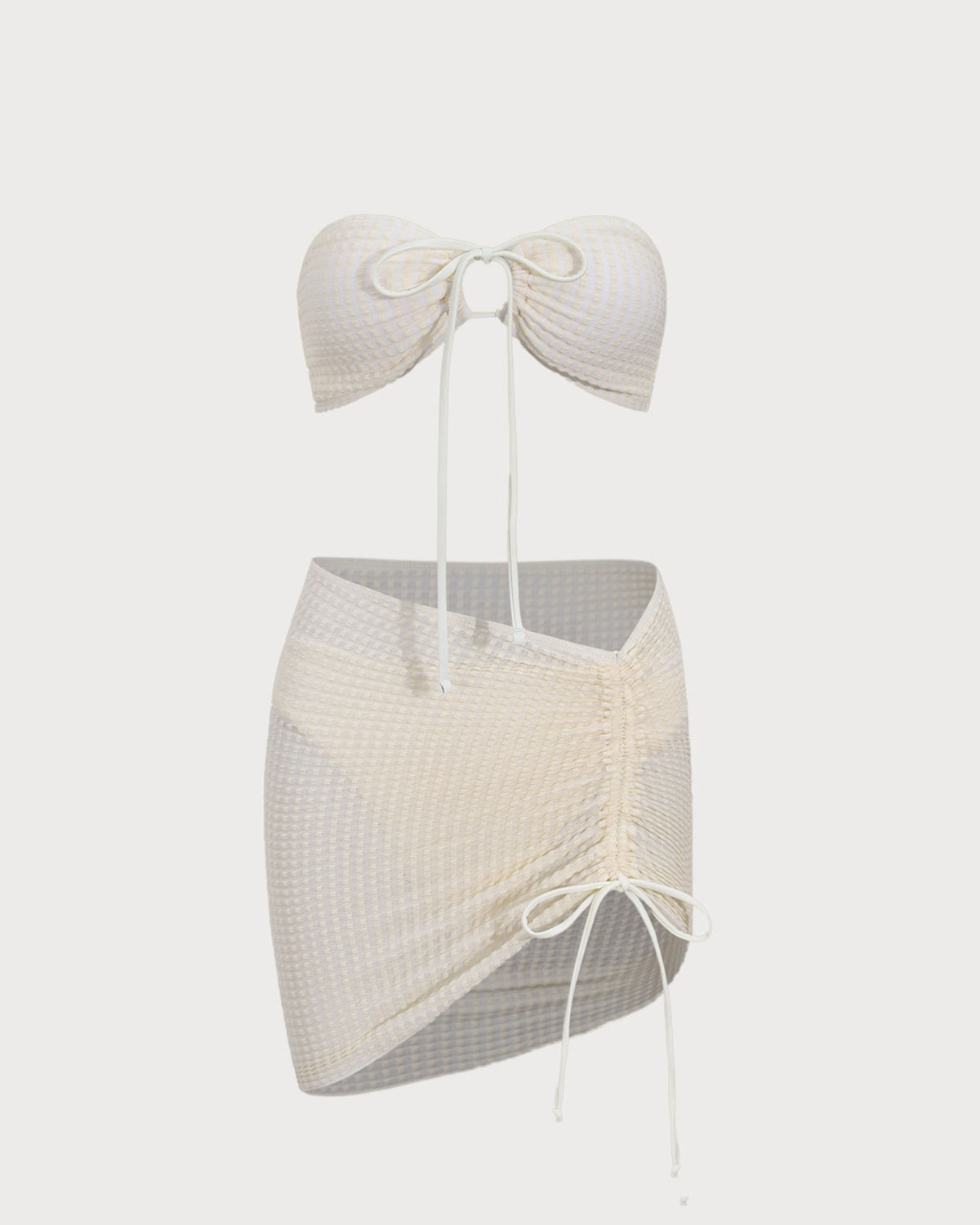Bej Straplez Bikini Takımı