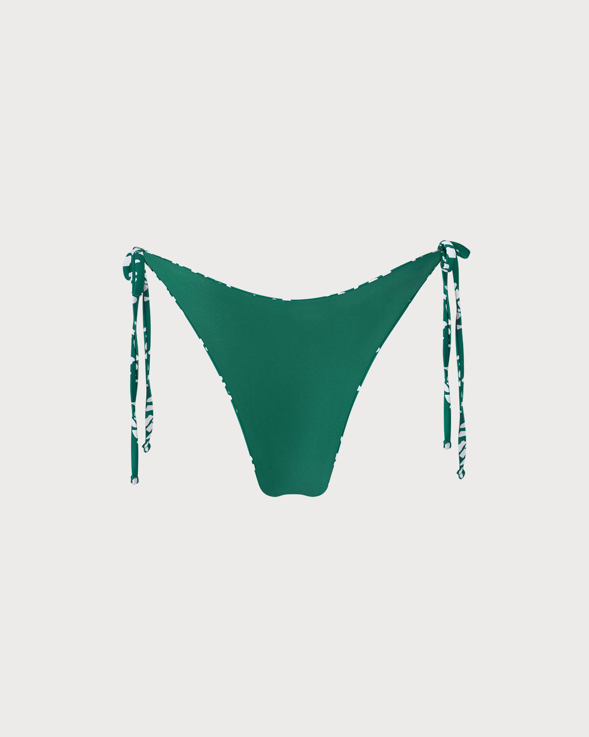 Yeşil Çift Taraflı Çiçek Desenli Bağlamalı Bikini Altı
