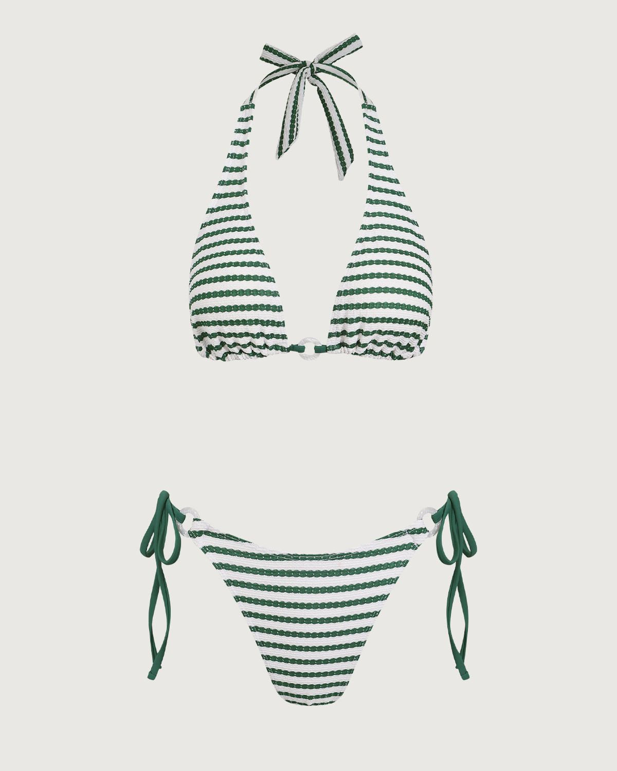 Yeşil Çizgili O-Ring Bikini Takımı