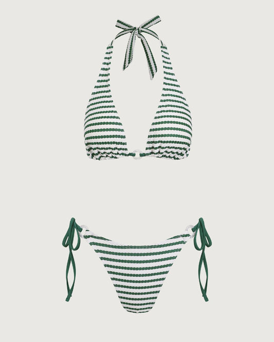 Yeşil Çizgili O-Ring Bikini Takımı