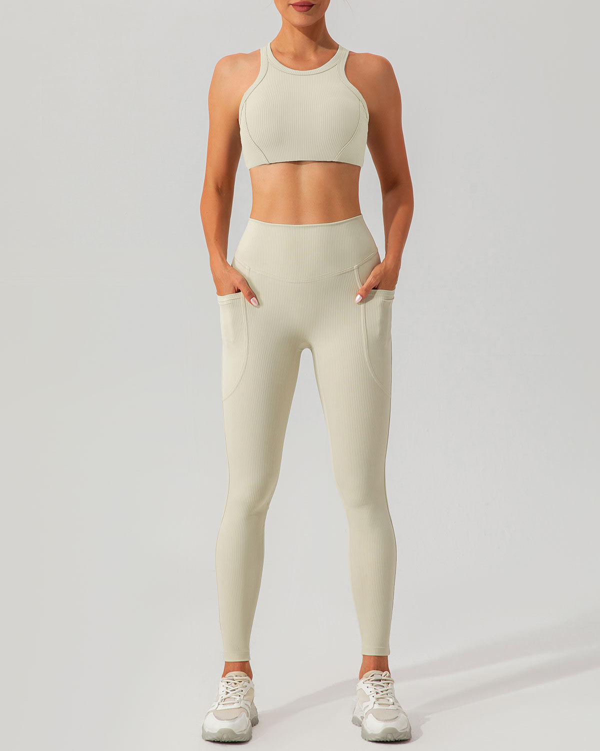 Bej I-back Yoga Atlet