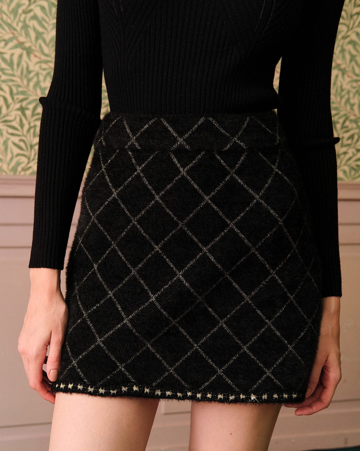 Argyle Hırka ve Mini Etek Takımı