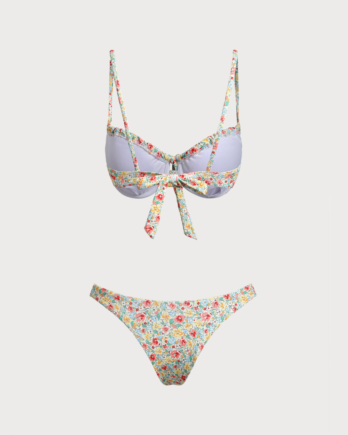 Yeşil Çiçekli Twist Bikini Setleri