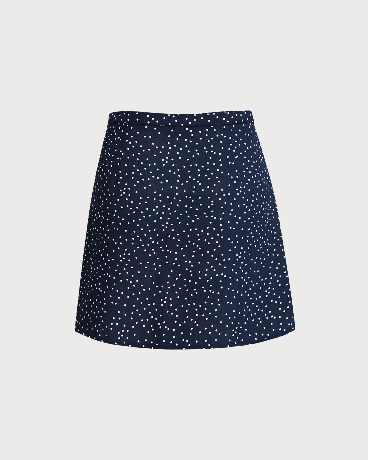 Lacivert Polka Dot Wrap Mini Etek