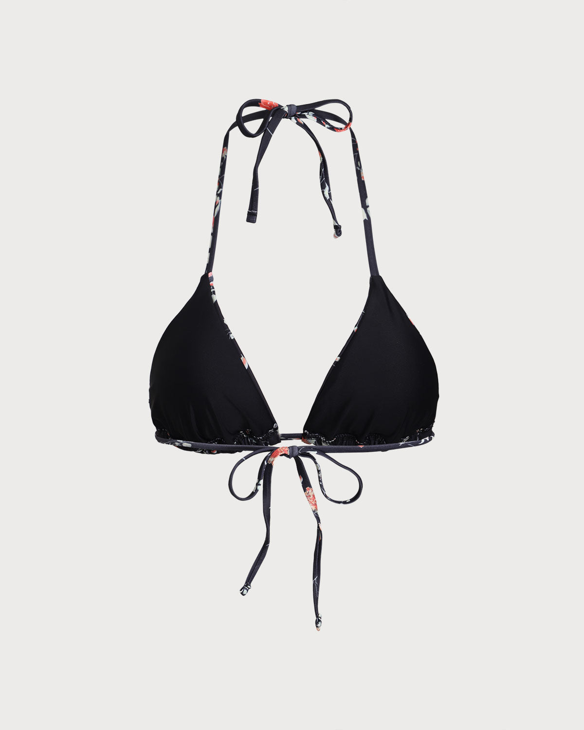 Siyah Çiçekli Bralet Bikini Üstü