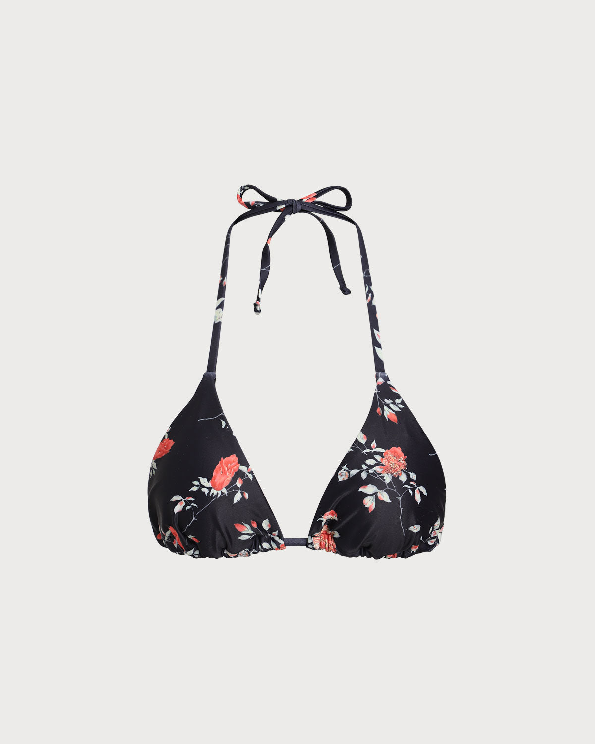 Siyah Çiçekli Bralet Bikini Üstü