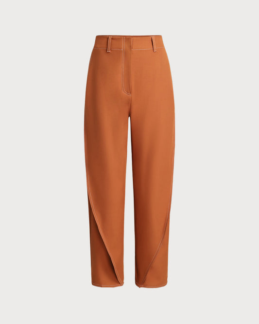 Kahverengi Düz Paça Pantolon